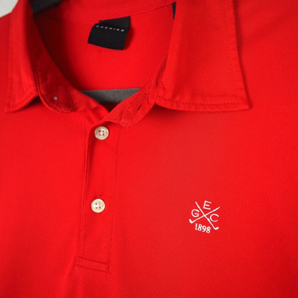 Dunning Evanston Golf Club Polo Mens XL Red Performance Dry Tech Stretch
